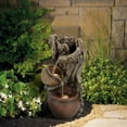 thumbnail image 5 of LuxenHome Brown Resin Tree Farmhouse Pots Outdoor Fountain with LED Lights, 5 of 7