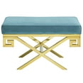 thumbnail image 3 of Modway Rove Velvet Bench in Gold and Sea Blue, 3 of 6