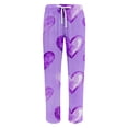 thumbnail image 3 of Fgvctg Men's Valentine's Day Pajamas Fashion Love Heart Print Wide Leg Pajamas Sleepwear High Waisted Pj Pant Oversized Fall Spring Drawstring Lounge Pants with Pockets Purple XL, 3 of 4