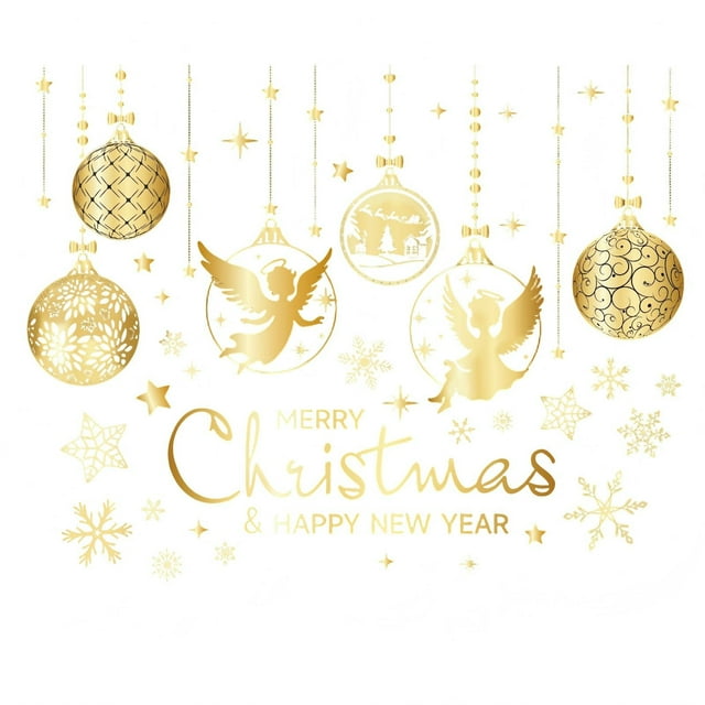 Christmas Window Clings Removable Colorful Christmas Tree Decal For Glass Window 10 in Diameter PVC Transparent Film