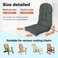 thumbnail image 4 of 44 x 19 x 4 Inch Indoor Rocking Chair Cushion, Ultra-Soft Foam Particle & Silk Floss Filling, Non-Slip Tufted High Back Pad with Ties, All-Season Comfort for Nursery, Bedroom & Living Room, Dark Gray, 4 of 7