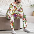 thumbnail image 7 of Sikiie Birds And Flowers Mens Pajama Set, Soft Warm Long Sleeve Sleepwear, Cozy Button-Down Pjs for Men-X-Large, 7 of 7