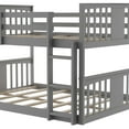thumbnail image 5 of Harper & Bright Designs Twin Over Twin Bunk Bed with Built-in Ladders and Guardrail, Solid Wood Twin Size Floor Bunk Bed Frame, 5 of 10