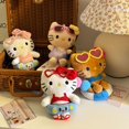 thumbnail image 2 of Llavero Sanrio Hello Kitty, mochila de peluche Kawaii, colgante, serie Anime Hawaiian Beach, joyería, decoración, muñeca, juguetes para niños, regalos, 2 of 5