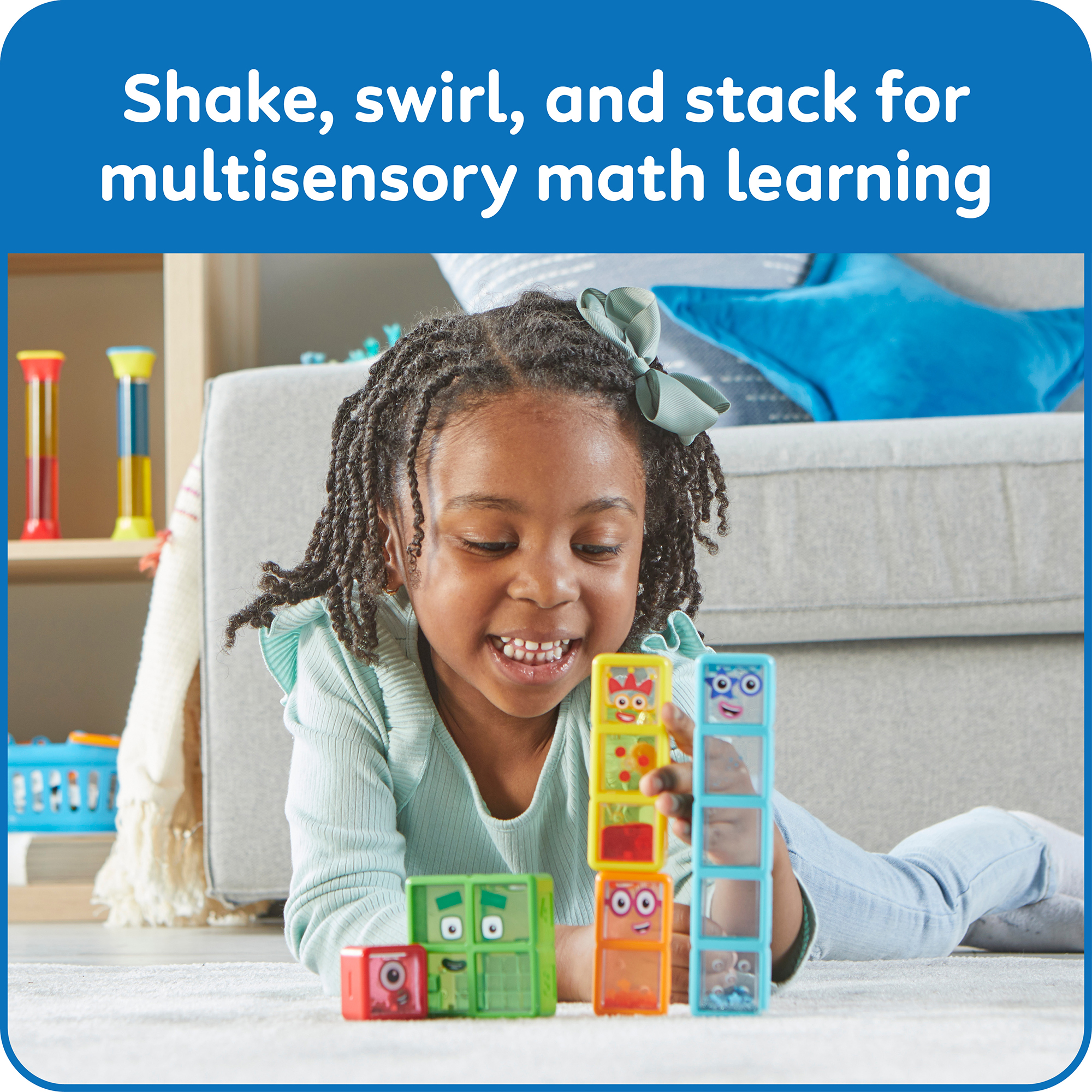 hand2mind Botellas Sensoriales Numberblocks Uno a Cinco, Juguetes de Matemáticas y Conteo para Primaria, Edades 3+ 3