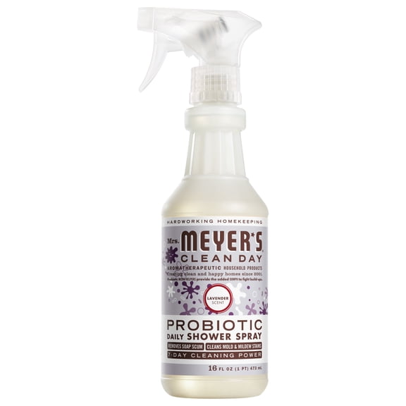 Mrs. Meyer’s Probiotic Daily Shower Spray Cleaner, Made with Essential Oils and other thoughtfully chosen ingredients, Lavender Scent 16 Fl Oz