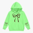 thumbnail image 6 of Leey-World Toddler Girl Hoodie Girl's Bow Cheetah Leopard Hoodies Long Sleeve Pullover Tops Preppy Cute Sweatshirts Hoodies(Green,12-13 Years), 6 of 8