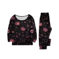thumbnail image 6 of Matching Family Halloween Pajamas Set Candy Ghost Crew Neck Horror Pullover Pjs and Bat Witch Hat Spooky Jogger Sleep Pants, 6 of 6
