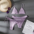 thumbnail image 4 of Traje de baño de 2 piezas para mujer, trajes de baño para mujer, traje de baño bikini de tres piezas de color liso informal y a la moda para mujer, conjunto de traje de baño dividido, conjunto de traj, 4 of 5