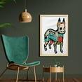 thumbnail image 2 of Bulldog Wall Art with Frame, Gothic Art Puppy Silhouette with Skeleton and Colorful Flowers French Bulldog, Printed Fabric Poster for Bathroom Living Room Dorms, 23" x 35", Multicolor, by Ambesonne, 2 of 2