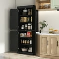 thumbnail image 2 of 30" Wide, Black MDF - 6 - tier Large Capacity - In Kitchen or Dining - Store Cookbooks and Dry Goods, 2 of 5