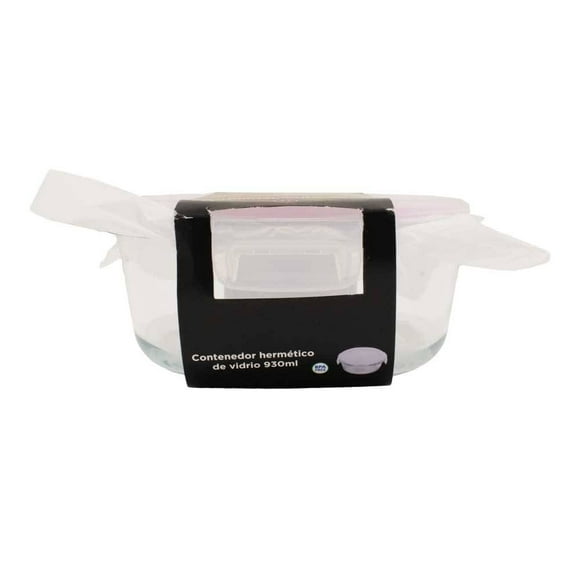 Contenedor Hometrends de Vidrio Hermético Diseño Circular Tapa con Válvula 930 ml