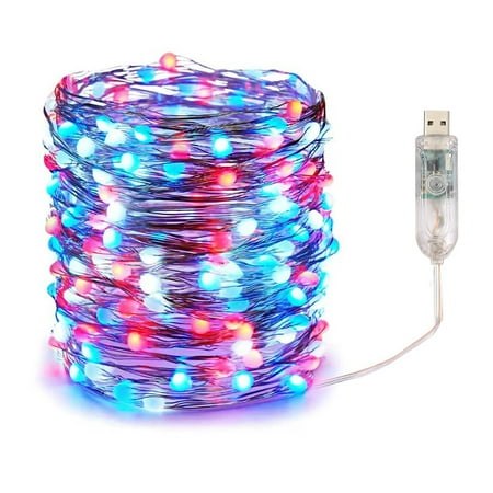 

ZTGD Smart USB Fairy Lights 100 LED Lights Remote Control Multiple Modes RGB Christmas Lights for Party Decoration