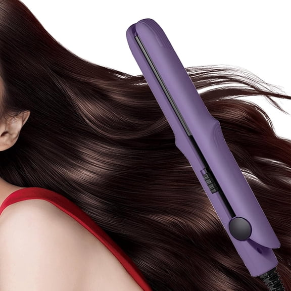 Mini Dual Purpose Curling Iron,2-in-1 Hair Straightener for Women Travel Portable Mini Curling Iron 110cm Line Length(Dark Purple)