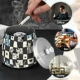 thumbnail image 4 of Yayeee Ashtray with Lid for Cigarette Smokeless Stainless Steel Home Ash Holder, Blue and White Cat, 4 of 7