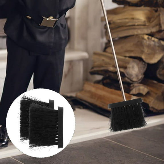 ROSENICE Fireplace Brush Replacement Head 2Pack Functional Design for Fireplace Maintenance Homeowners Villa Users