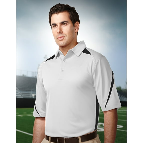 Tri-Mountain Performance Lightning K119 Birdeye Polo, X-Large Tall, White/Black