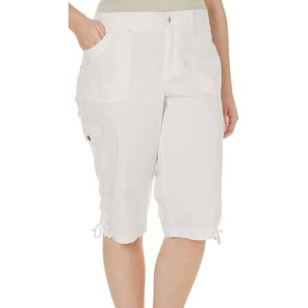 Gloria Vanderbilt womens Plus Size Lana Cargo Skimmer shorts, Beige, 24 ...