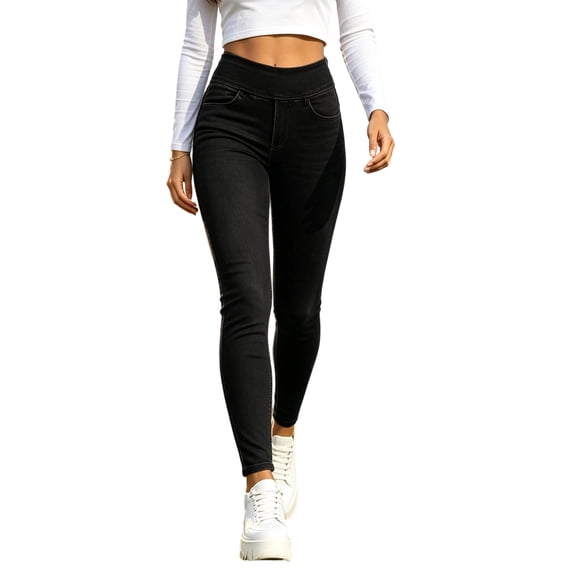 Womens High Waist Skinny Four Pocket Stretch Denim Jeans For Fashion Everyday Wear Denim Pants For Women