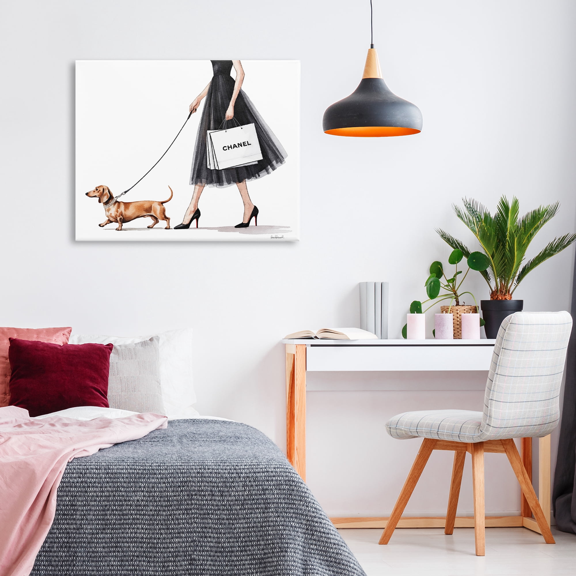 Stupell Industries Glam Dog Walking Canvas Wall Art, design by Amanda Greenwood