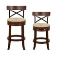 thumbnail image 3 of Bowery Hill 24.25" Farmhouse Wood Swivel Counter Stool in Mahogany, 3 of 6