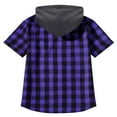 thumbnail image 6 of Xuniizn Mens Button Down Shirts Short Sleeve Plaid Flannel Casual Hoodie Shirt with Pocket Plus Size Soft Cozy Holiday Shirts, S-3XL, 6 of 6