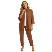 Jessica London Women's Plus Size Knit Crepe Winged Collar Set