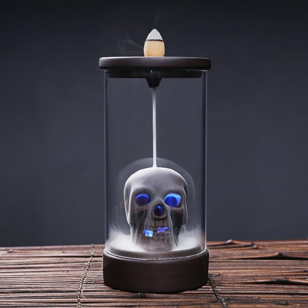 LED Light Ceramics Incenses Burners Windproof Lampshade Waterfall Backflow Incenses Cones Holders Home Decorative