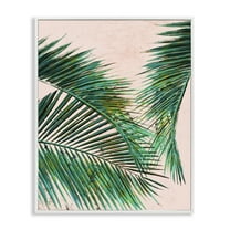 Stupell Industries Flowing Palms on Pink Botanical & Floral Painting White Framed Art Print Wall Art, 11 x 14