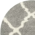 thumbnail image 3 of SAFAVIEH Daley Geometric Plush Shag Area Rug, Grey/Ivory, 6' x 6' Round, 3 of 7