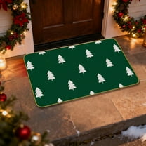 Taicans forest Green Christmas Door Mats Christmas Welcome Doormat Xmas Tree Print Winter Holiday Kitchen Rugs for Floor Home Decor Low-Profile Mats,15.7x23.6in