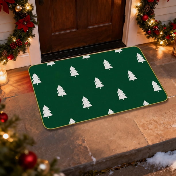 Adornos navideños, decoraciones navideñas, regalos de Navidad, tapete para árbol de Navidad, alfombra de entrada, decoración festiva, alfombra de poliéster