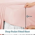 thumbnail image 6 of 400 Thread Count 4 Piece Quality Sheet Set Deep Pocket 24 Inch 100% Egyptian Cotton Color Blush-Pink Print SizeCalifornia King, 6 of 7