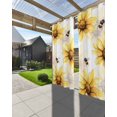 thumbnail image 3 of nqOlkjepod Outdoor Curtains for Patio Waterproof, Spring Bees Outdoor Privacy Panels Grommet, Sunflower White Vintage Botanical Art Blackout Outside Curtains for Porch/Cabana 54"x108", 1 Panel, 3 of 8