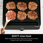 Ninja Sizzle 6-Serving Electric Indoor Griddle, Nonstick Flat Plate, GR100GDL, Black