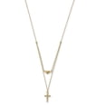 thumbnail image 2 of 14K Yellow Gold Polished 2-Strand Diamond Cut Cross & Heart w/2in. Ext. Necklace 16 Inch, 2 of 4