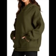 thumbnail image 3 of Sudadera Informal de Larga con Capucha para Mujer, Jersey de y Otoño con Bolsillos. Verde L, 3 of 9