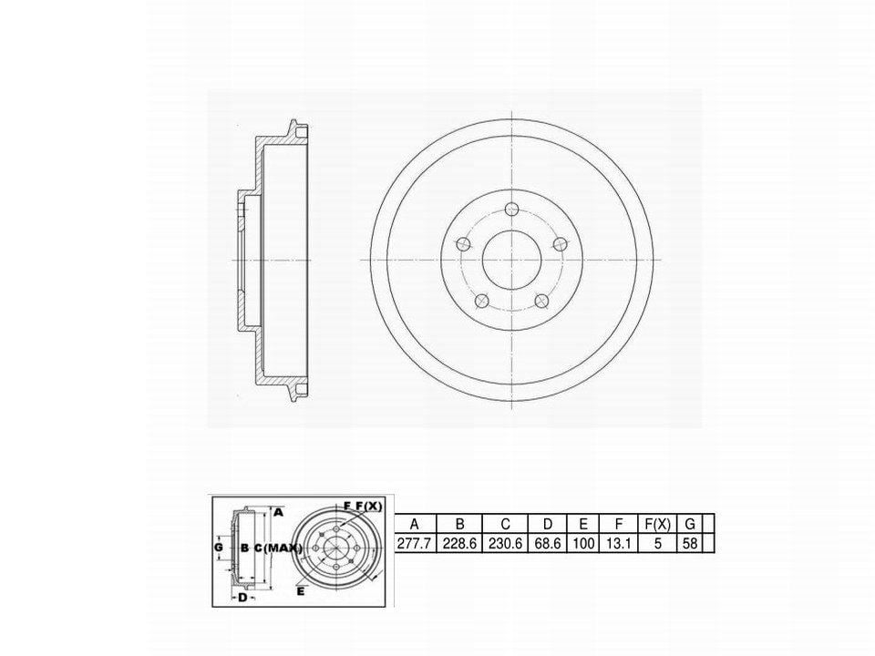 Winstop Brake Drum, Rear WS241829, Subaru Forest 2008-1998