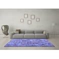 thumbnail image 3 of Ahgly Company Machine Washable Indoor Round Southwestern Blue Country Area Rugs, 4' Round, 3 of 4