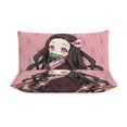 thumbnail image 3 of Kamado Nezuko 3 Pieces Bedding Set 3D Printed Lightweight Bed Quilt Set Comforter Cover Set for Girls Kids Teens, 1 Quilt Cover 2 Pillowcases 90"x90", 3 of 8