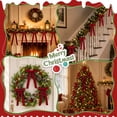 thumbnail image 6 of Yexmas 12pcs Burgundy Velvet Christmas Bows, Ribbon Bows Xmas Ornaments for Christmas Tree Home Party Staircase Door Wreath Garland Holiday Decor, 6 of 7