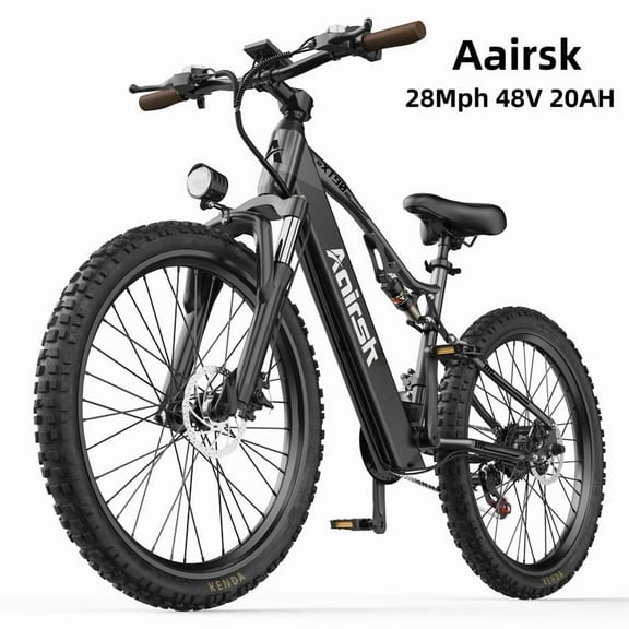 748W(Peek) Motor E Mountain Bike for Adult,26" Off-Road Tire,36V10AH Battary Electric Bike,22MPH Shimano 7-Speed Ebike Full Suspension UL2849