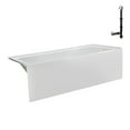 thumbnail image 4 of Streamline NAL-5340-WH 60 in. x 30 in. Acrylic Right-Hand Drain Alcove Bathtub in Glossy White With External Drain in Glossy White, 4 of 10