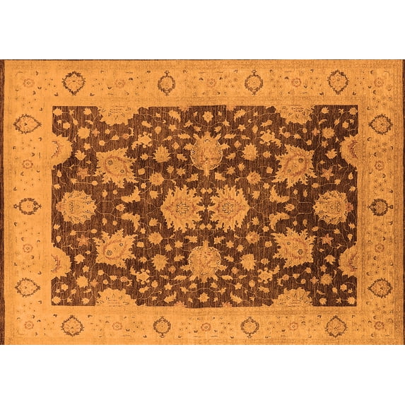 Ahgly Company Indoor Rectangle Oriental Orange Traditional Area Rugs, 5' x 7'