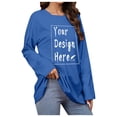 thumbnail image 5 of Women's Pure Color Round Neck Long Sleeved Casual Top plus Size Long Stretch Top plus Size Workout Shirts for Women Womens Layering Tops Women Winter Shirts plus Size plus Size Tops for Women Long, 5 of 5