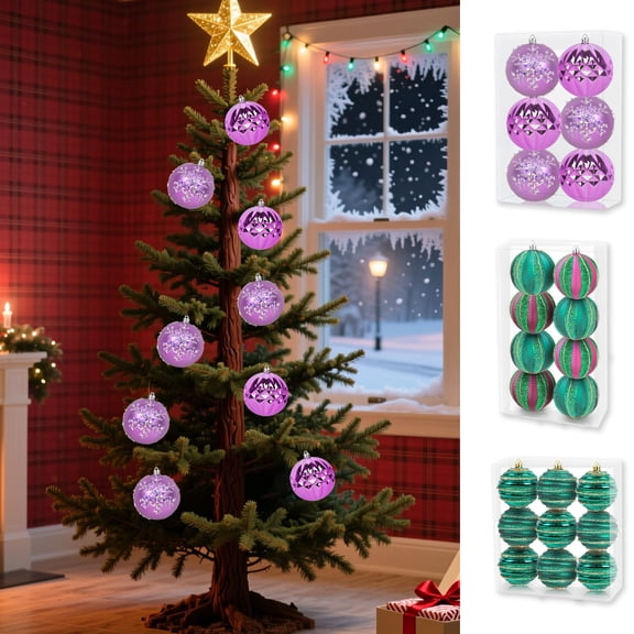 FAMTKT Christmas Balls Ornaments for Xmas Christmas Tree, Shatterproof Christmas Tree Decorations Hanging Ball for Holiday Wedding Party Decoration