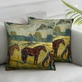 thumbnail image 3 of Decorative Pillow Cover Traditional Chinese Painting Horses Both Sides Pillowcases White 1 set of 2, various sizes, 3 of 7