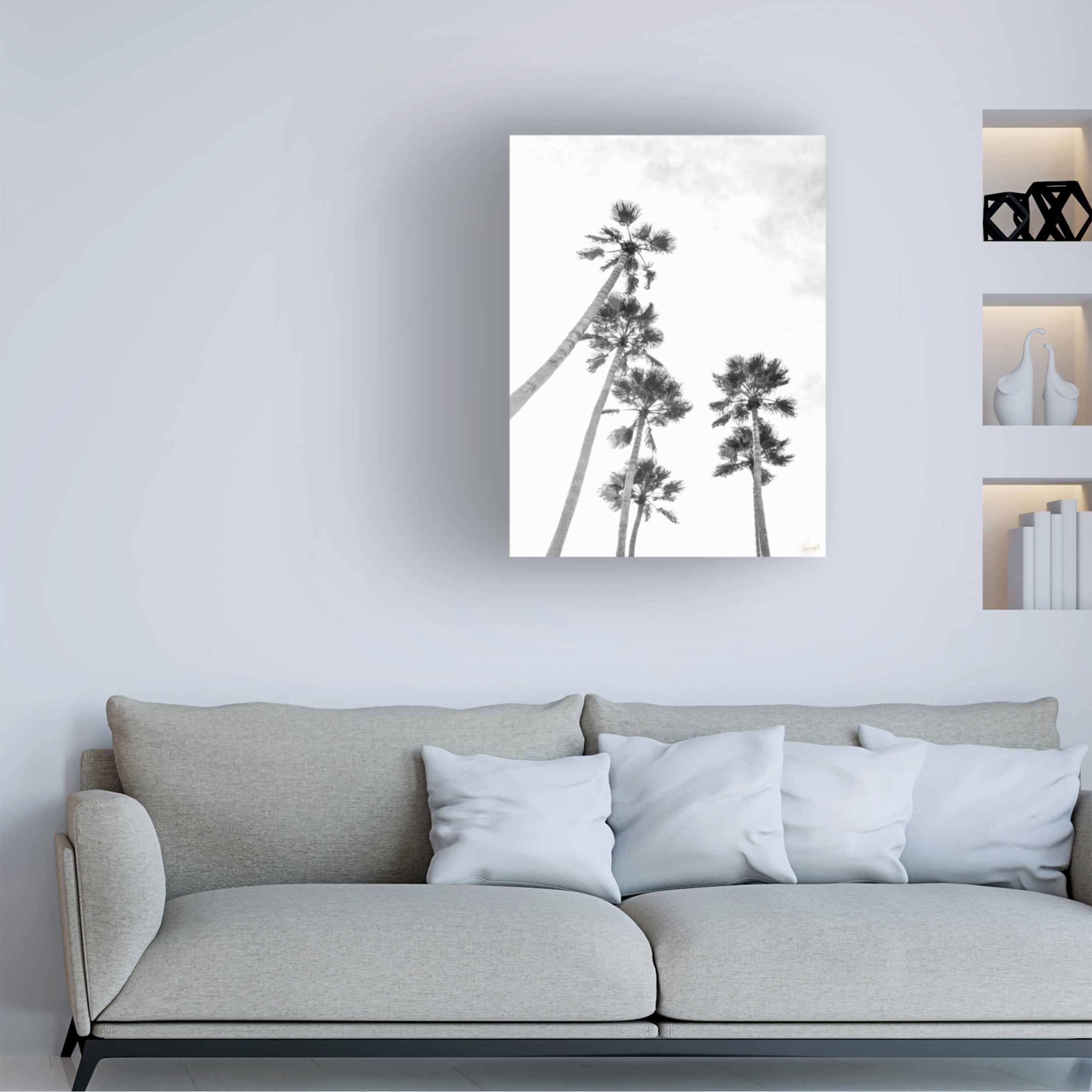 Canvas Wall Art - Life BeautifuLEE 'Palm To Skies' Wall Art for Living Room, Bedroom, or Office Décor by Trademark Fine Art - 18 x 24 Inches