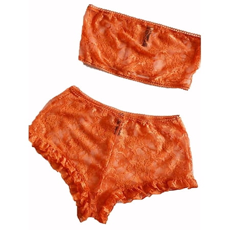 

Fiomva 2PCS Women Lace Lingerie Nightwear Babydoll G-string Underwear Sleepwear