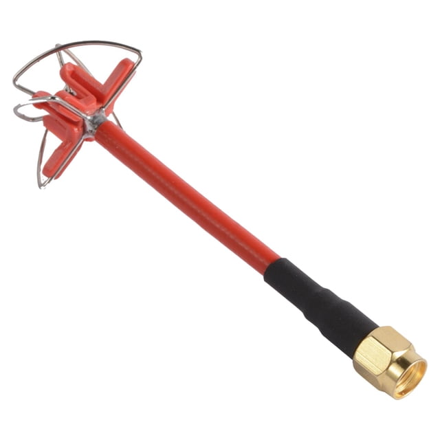 Transmisor de antena RC rojo de 5,8 GHz, enchufe Rp-Sma de cuatro hojas para profesionales Baoblaze Antena RC
